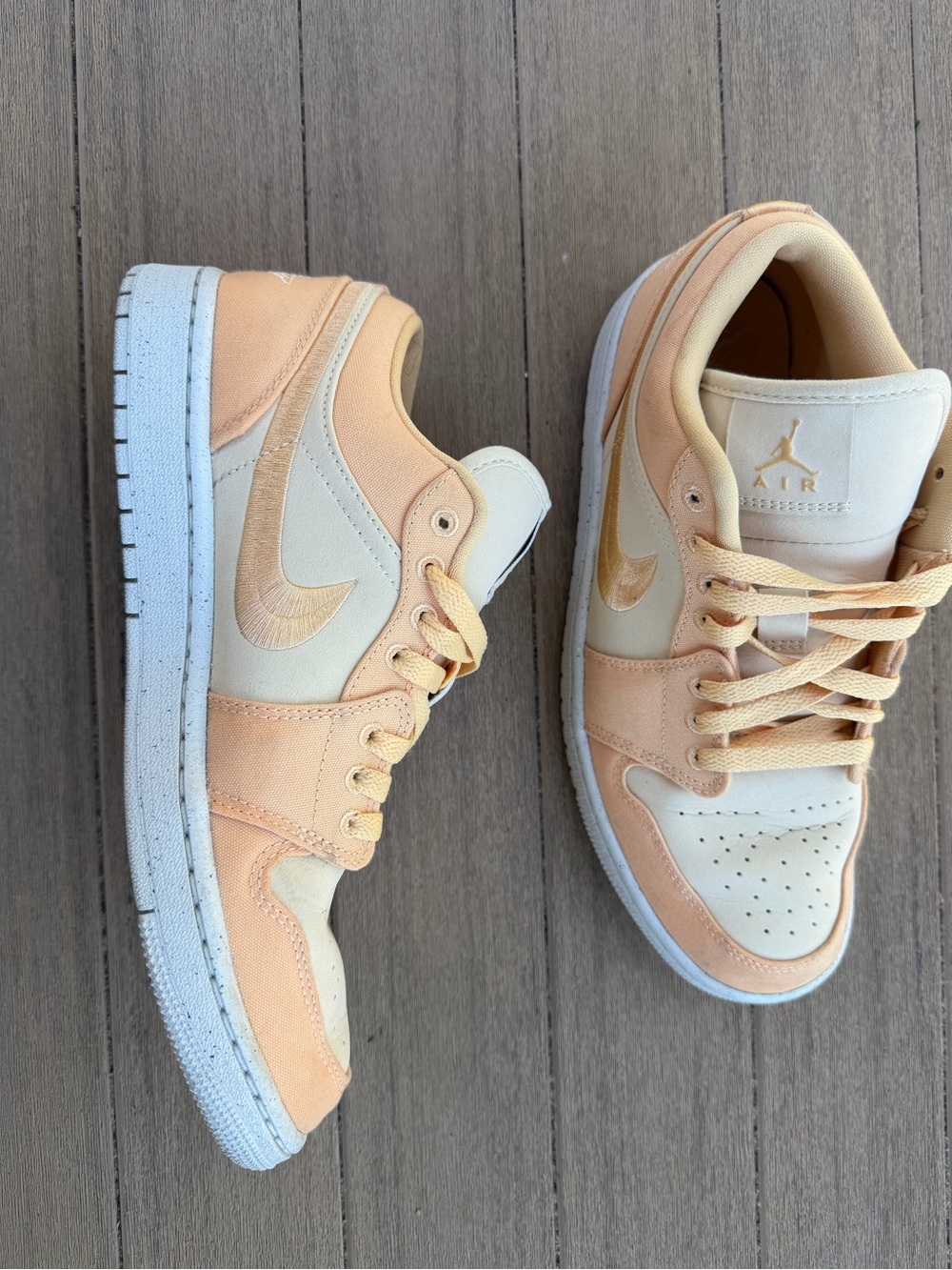 Nike Jordan one Light orange and Cream Low-Top Sneakers - Picture 3 of 9